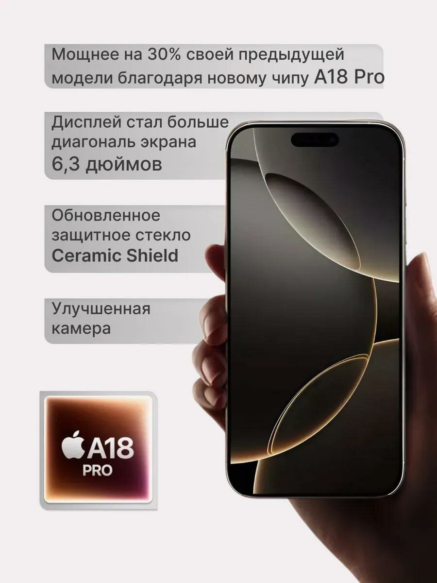 Смартфон Apple iPhone 16 Pro Max 1TB, Natural (Натуральный титан)  Sim+ESim 2024 — фото 14