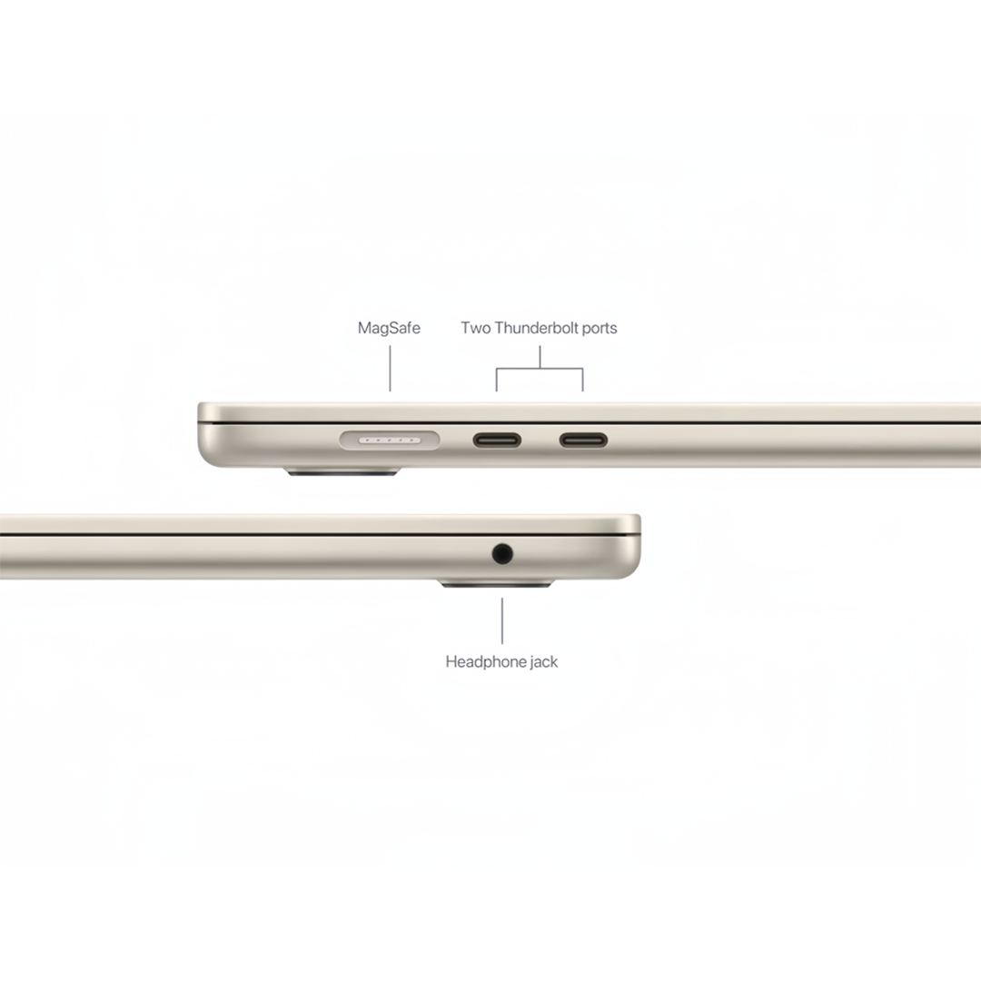 Ноутбук Apple MacBook Air 15 (M4, 10C CPU/10C GPU, 2025), 16 ГБ, 512 ГБ SSD, Starlight (сияющая звезда) MW1K3 — фото 6