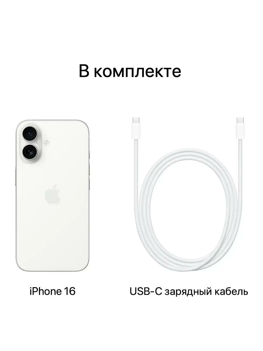 Смартфон Apple iPhone 16 256GB, White (Белый) Sim+E-Sim 2024 — фото 11