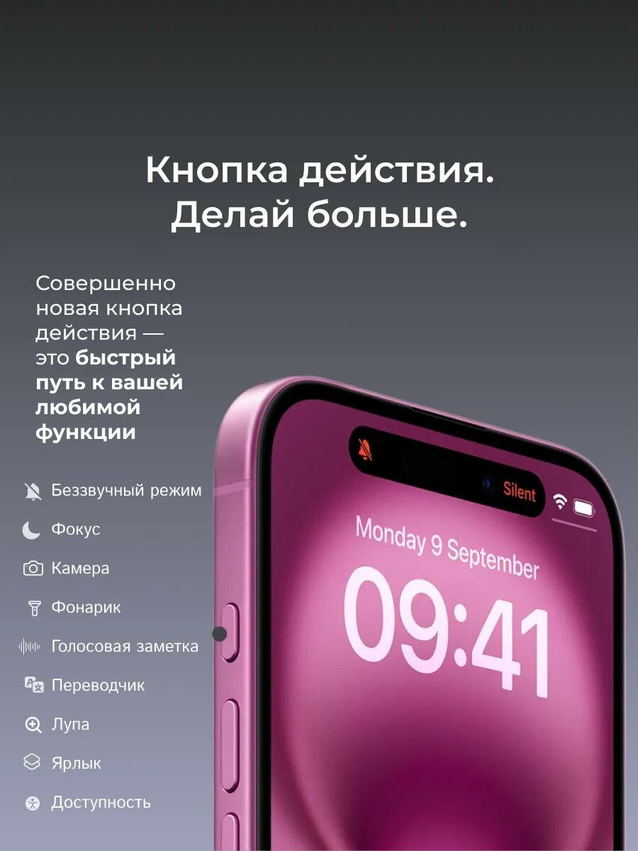 Смартфон Apple iPhone 16 256GB, Black (Черный) Sim+ESim 2024 — фото 4